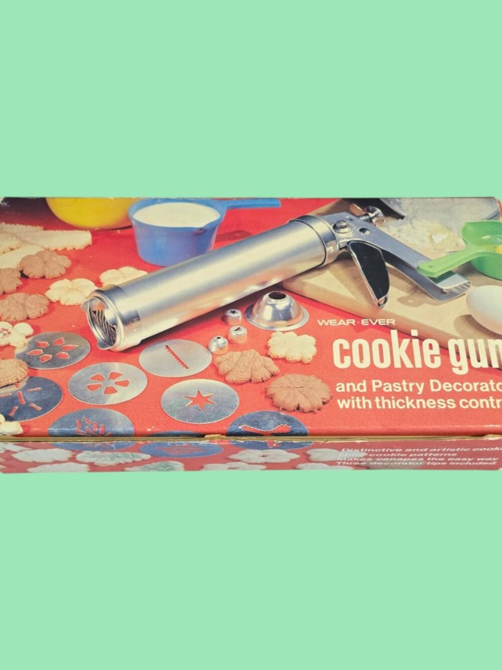 Vintage Wear-Ever Cookie Gun & Pastry Decorator 3365 COMPLETE SET Made in Japan